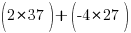 (2 * 37) + (-4 * 27)