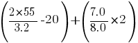 ({ {2*55} / 3.2}-20) + ({7.0/8.0} * 2)